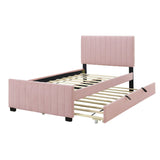 Upholstered Design Platform Bed With Trundle - Furniture Home Direct