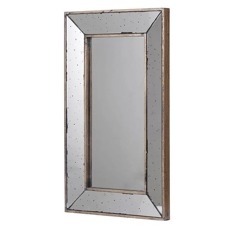 Distressed Accent Mirror, Traditional Style Framed Wall Mirror For Living Room - Furniture Home Direct