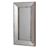 Distressed Accent Mirror, Traditional Style Framed Wall Mirror For Living Room - Furniture Home Direct