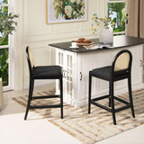 Panama - Curved Back Cane Counter Stool (Set of 2) - Furniture Home Direct