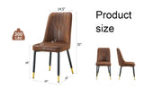 Set Of 8 Brown Faux Suede Velvet Dining Chair Set - Brown - Furniture Home Direct