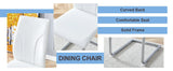 Dining Chairs Set Contemporary PU Upholstered Chrome White - Furniture Home Direct