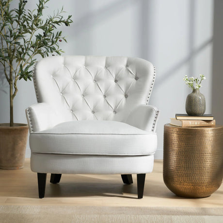 Accent Reading Chair For Living Room Bedroom - Ivory