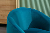 Velvet Fabric Swivel Accent Armchair Barrel Chair With Powder Coating Metal Ring - Furniture Home Direct