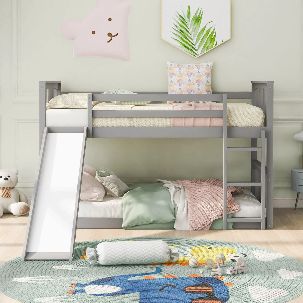 Bunk Bed With Convertible Ladder And Slide - Furniture Home Direct
