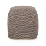 Amuleto - Hand Loomed Cotton Pouf - Dark Gray / Brown - Furniture Home Direct