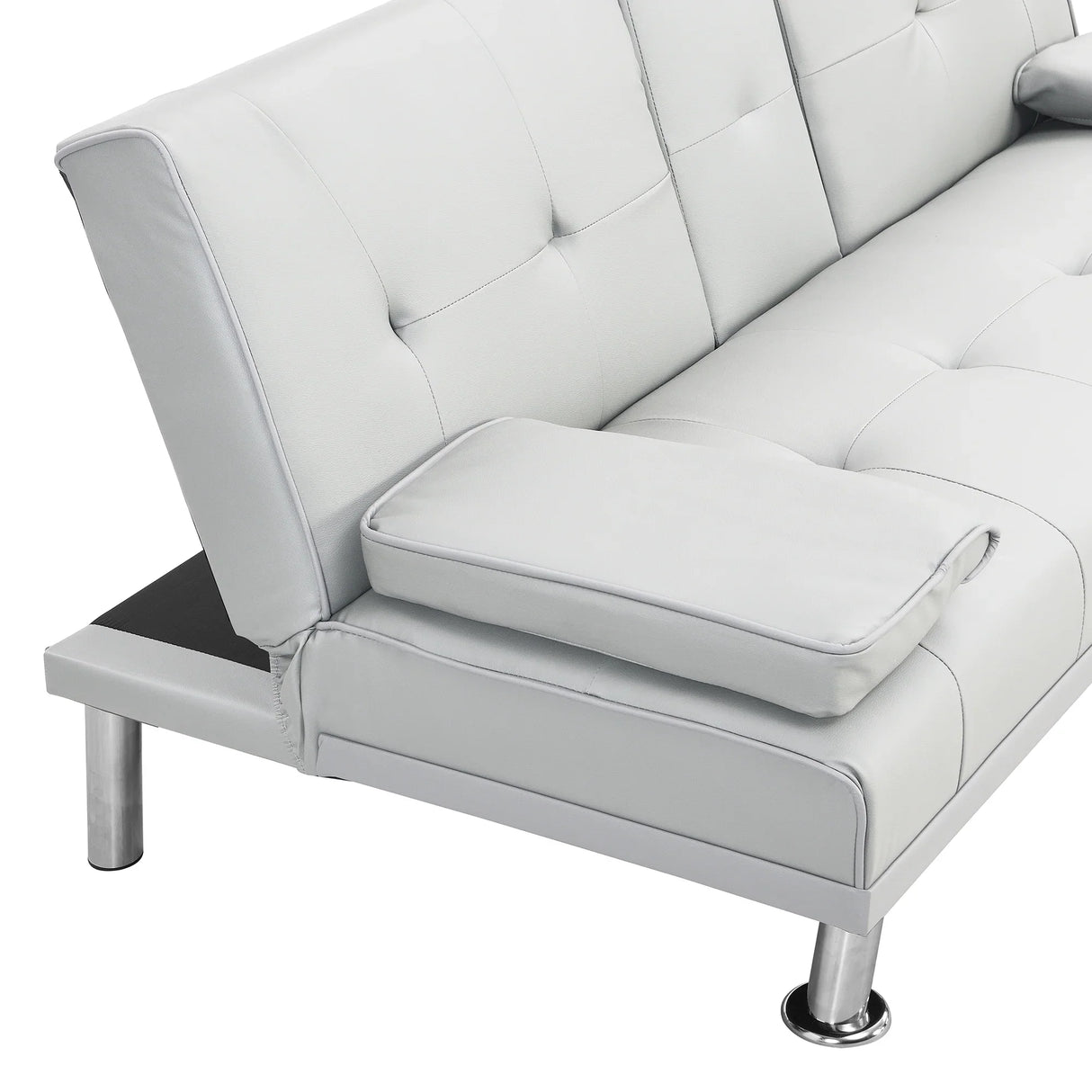 Sleeper Sofa with Armrest and Two Cup Holders - White - Furniture Home Direct
