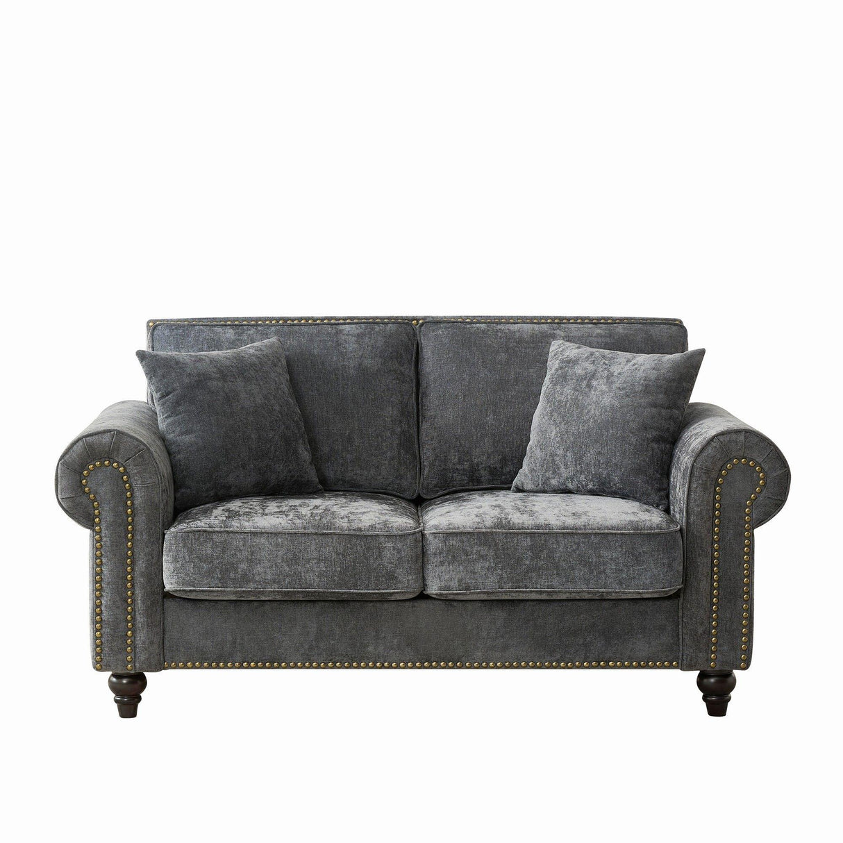 2 Seater Sofa With Rolled Arms, Tufted Upholstered Couch - Furniture Home Direct