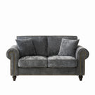 2 Seater Sofa With Rolled Arms, Tufted Upholstered Couch - Furniture Home Direct