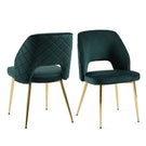 Velvet Dining Chairs With Metal Legs And Hollow Back Upholstered Dining Chairs - Furniture Home Direct