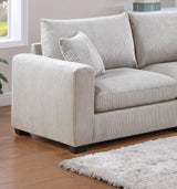 Classic Living Room Set With Pillows - Ivory - Furniture Home Direct