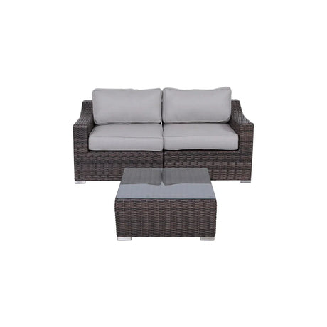 Outdoor Wicker Conversation Set With Cushions, All Weather - Furniture Home Direct