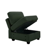 2 Pc Living room Set With Hidden Storage Under Seat and Adjustable Arms and Backs - Green - Furniture Home Direct