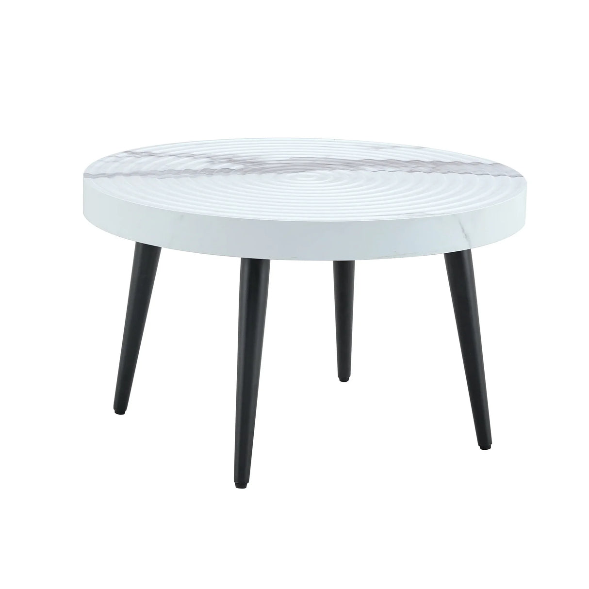Elegant White Marble Round Coffee Table - Furniture Home Direct