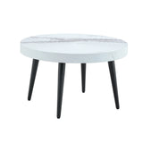 Elegant White Marble Round Coffee Table - Furniture Home Direct