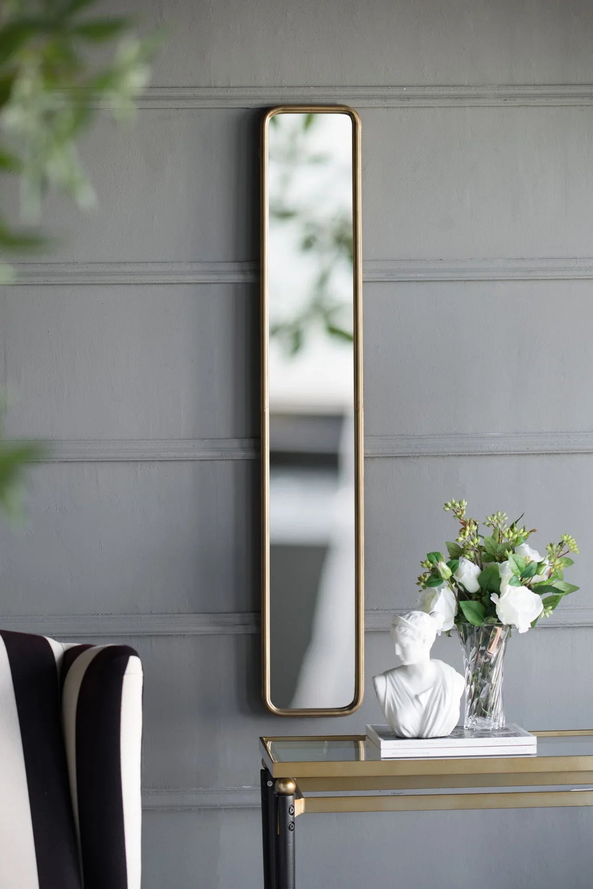 Full Length Mirror With AntiqueMetal Frame, Long Mirror For Hallway Living Room Bedroom Bathroom - Gold - Furniture Home Direct