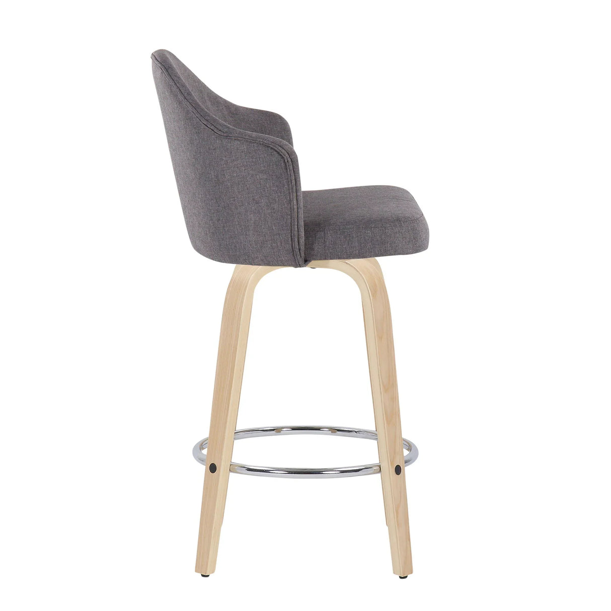 Ahoy - Mid Century Modern Fixed Height Counter Stool With Round Footrest (Set of 2) - Furniture Home Direct