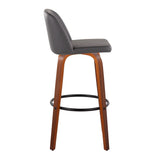 Toriano - Mid Century Modern Fixed Height Barstool Swivel And Round Footrest (Set of 2) - Furniture Home Direct