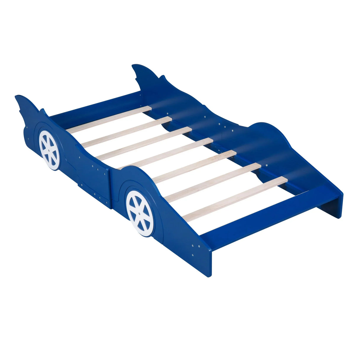 Race Car Shaped Platform Bed & Wheels - Furniture Home Direct