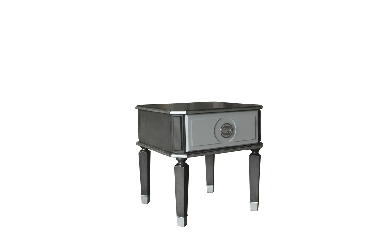House Beatrice - End Table - Charcoal / Light Gray - Furniture Home Direct