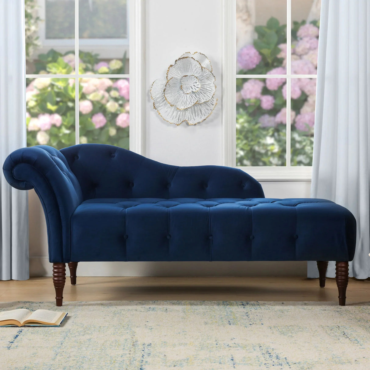 Samuel - Tufted Roll Arm Chaise Lounge - Furniture Home Direct
