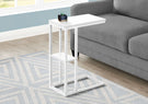Accent Table, C - Shaped, Marble Look Contemporary & Modern Convenient Design - Furniture Home Direct