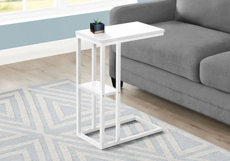 Accent Table, C - Shaped, Marble Look Contemporary & Modern Convenient Design - Furniture Home Direct