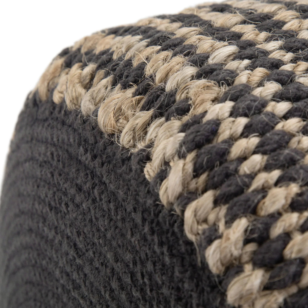 Larissa - Handcrafted Round Braided Pouf - Furniture Home Direct