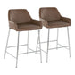 Daniella - Contemporary Fixed Height Counter Stool With Metal Legs (Set of 2) - Furniture Home Direct