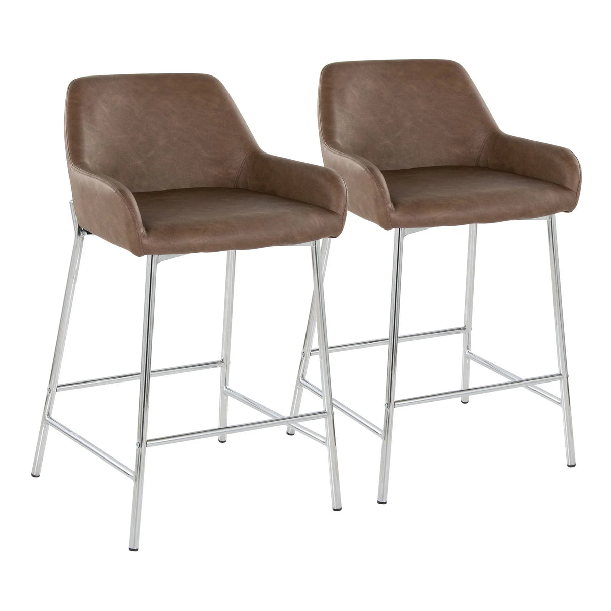 Daniella - Contemporary Fixed Height Counter Stool With Metal Legs (Set of 2) - Furniture Home Direct