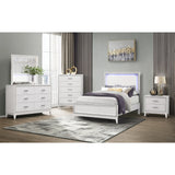 King Bedroom Set 5 Piece Modern Classic Bright White - Furniture Home Direct