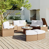 10 Piece Outdoor Sectional Half Round Patio Rattan Sofa Set - Furniture Home Direct