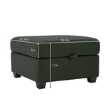 2 Pc Living room Set With Hidden Storage Under Seat and Adjustable Arms and Backs - Green - Furniture Home Direct
