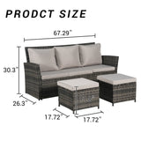 3 Piece Outdoor Wicker Set - Furniture Home Direct