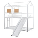 Metal Bunk Bed, Metal Housebed With Slide - Furniture Home Direct