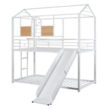 Metal Bunk Bed, Metal Housebed With Slide - Furniture Home Direct
