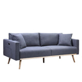 Easton - Linen Fabric Sofa With USB Charging Ports Pockets And Pillows - Furniture Home Direct