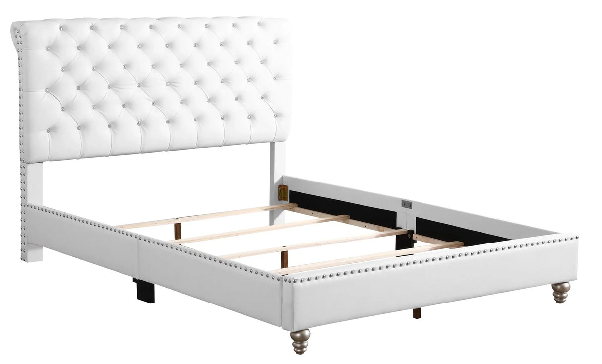 Elegant Transitional Upholstered Bed - Furniture Home Direct