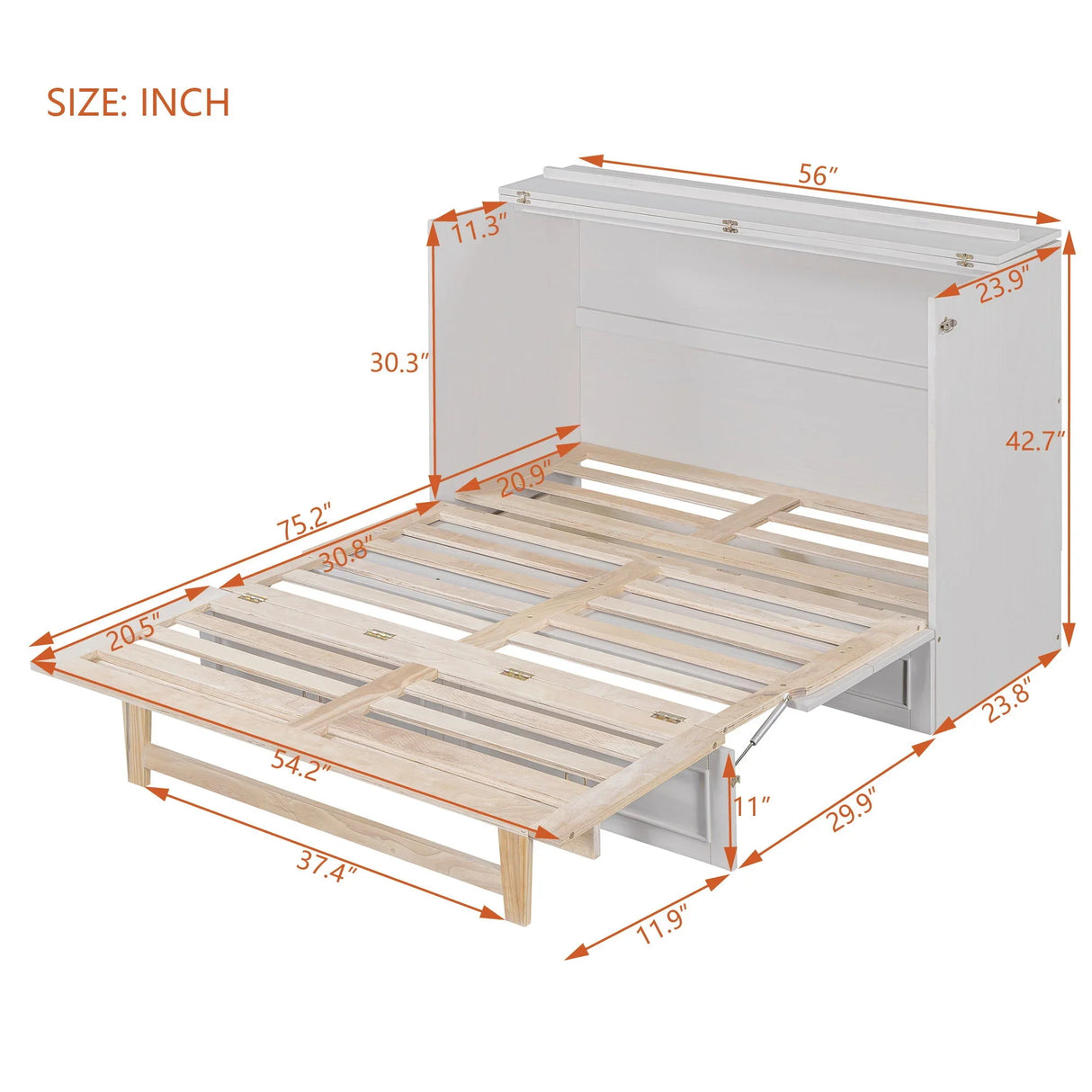 Murphy Bed With Large Drawers And Stylish Design - Furniture Home Direct