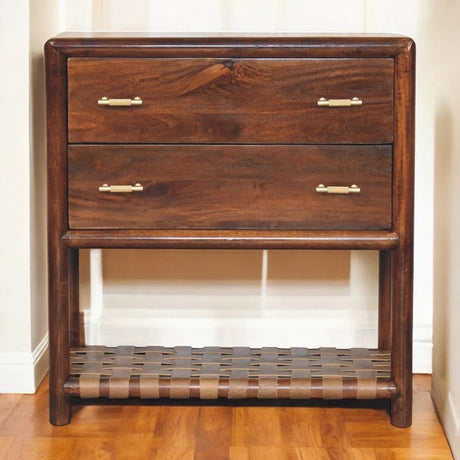 Regency - Woven 2 Drawer Nightstand - Brown - Furniture Home Direct