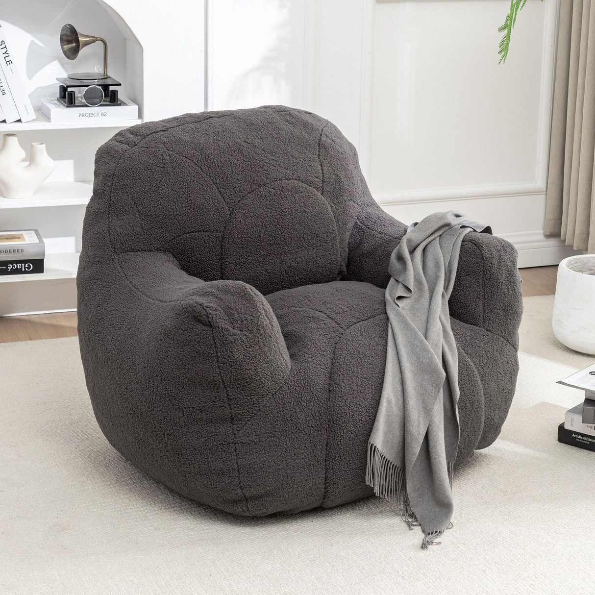 Comfy Bean Bag Chair With Filler, Fluffy And Cozy Seating - Furniture Home Direct