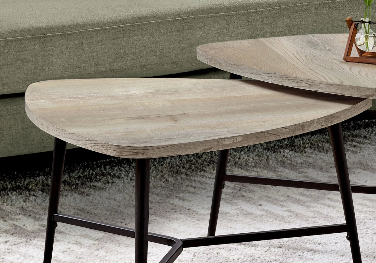 Table Set, Coffee, End, Side, Accent, Living Room / Beige Laminate, Contemporary, Modern (Set of 2) - Taupe - Furniture Home Direct