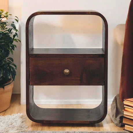 Curve Drawer Nightstand - Furniture Home Direct
