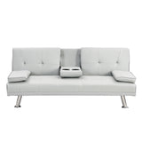 Sleeper Sofa with Armrest and Two Cup Holders - White - Furniture Home Direct