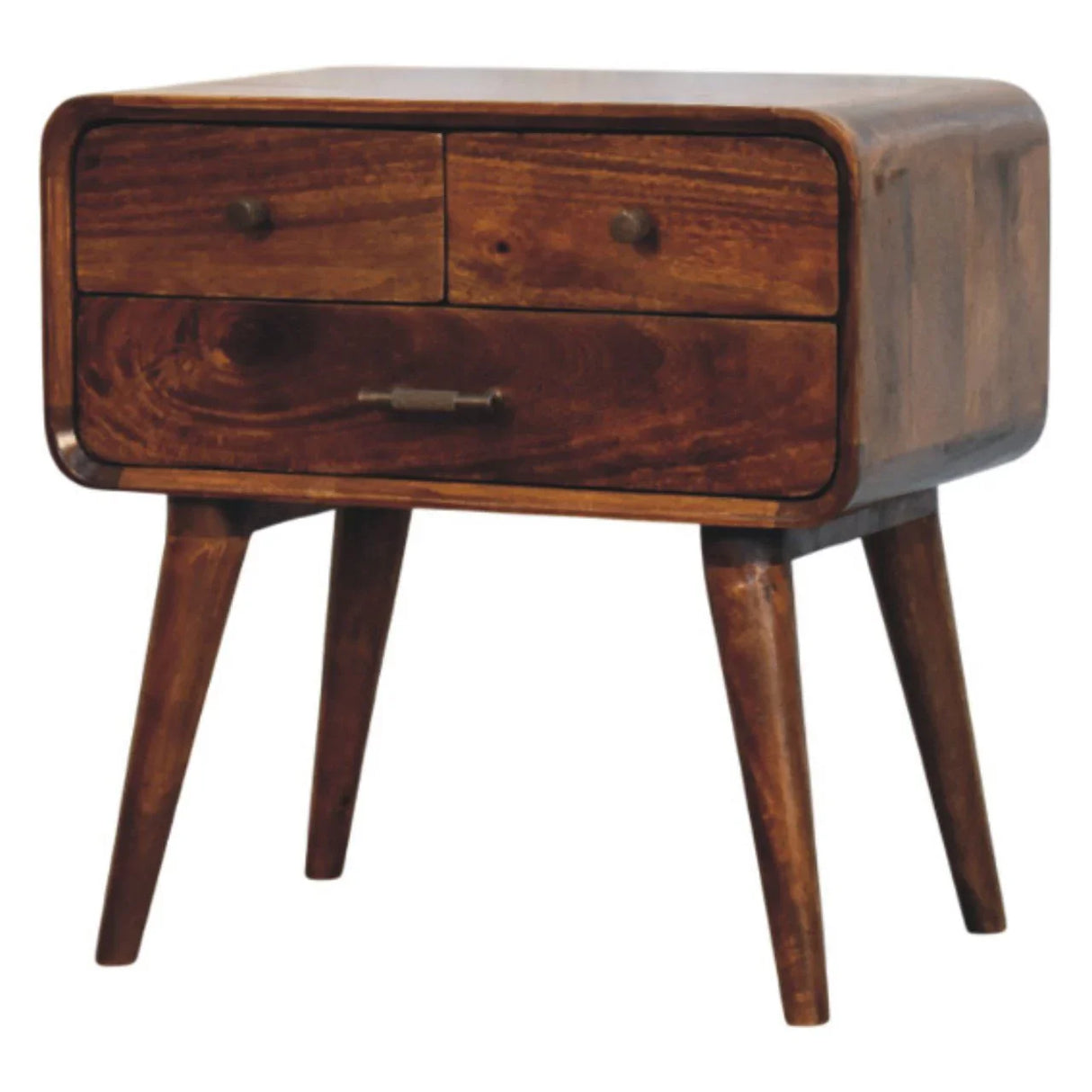 Avora - 3 Drawer Nightstand - Brown - Furniture Home Direct