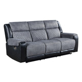 Reclining Sofa Two-Tone Upholstery Premium Gray and Black - Furniture Home Direct