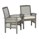 Modern 2 Piece Slat Back Patio Chairs With Cushions - Furniture Home Direct