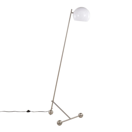 Eileen - Contemporary Floor Lamp - Nickel / White - Furniture Home Direct