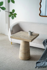 Square Side Table With Pedestal Base - Furniture Home Direct