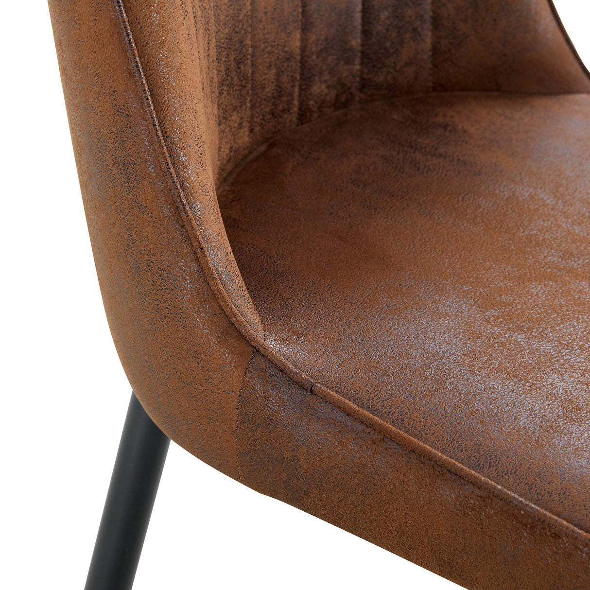 Set Of 8 Brown Faux Suede Velvet Dining Chair Set - Brown - Furniture Home Direct